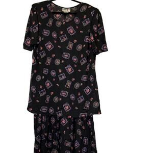 Vintage MORE Chorus Line Floral Dress Size 22 USA Made Plus Retro